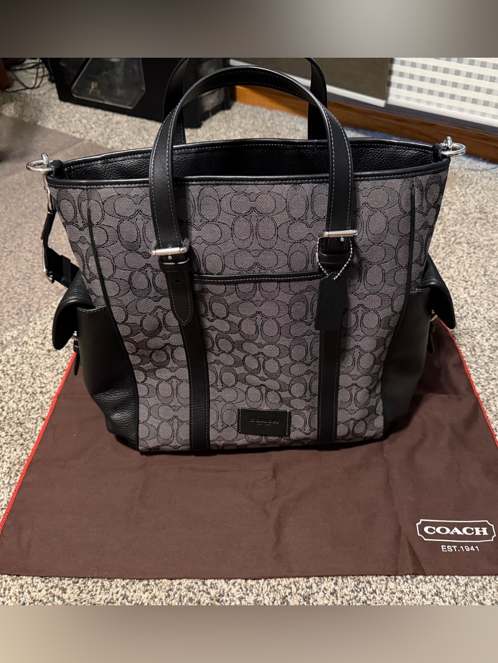 Coach Sprint Tote CR325 Signature Jacquard Black NWOT